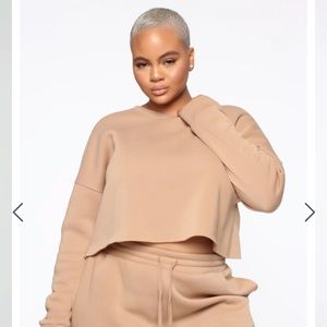 Women’s Tan Crop Crewneck